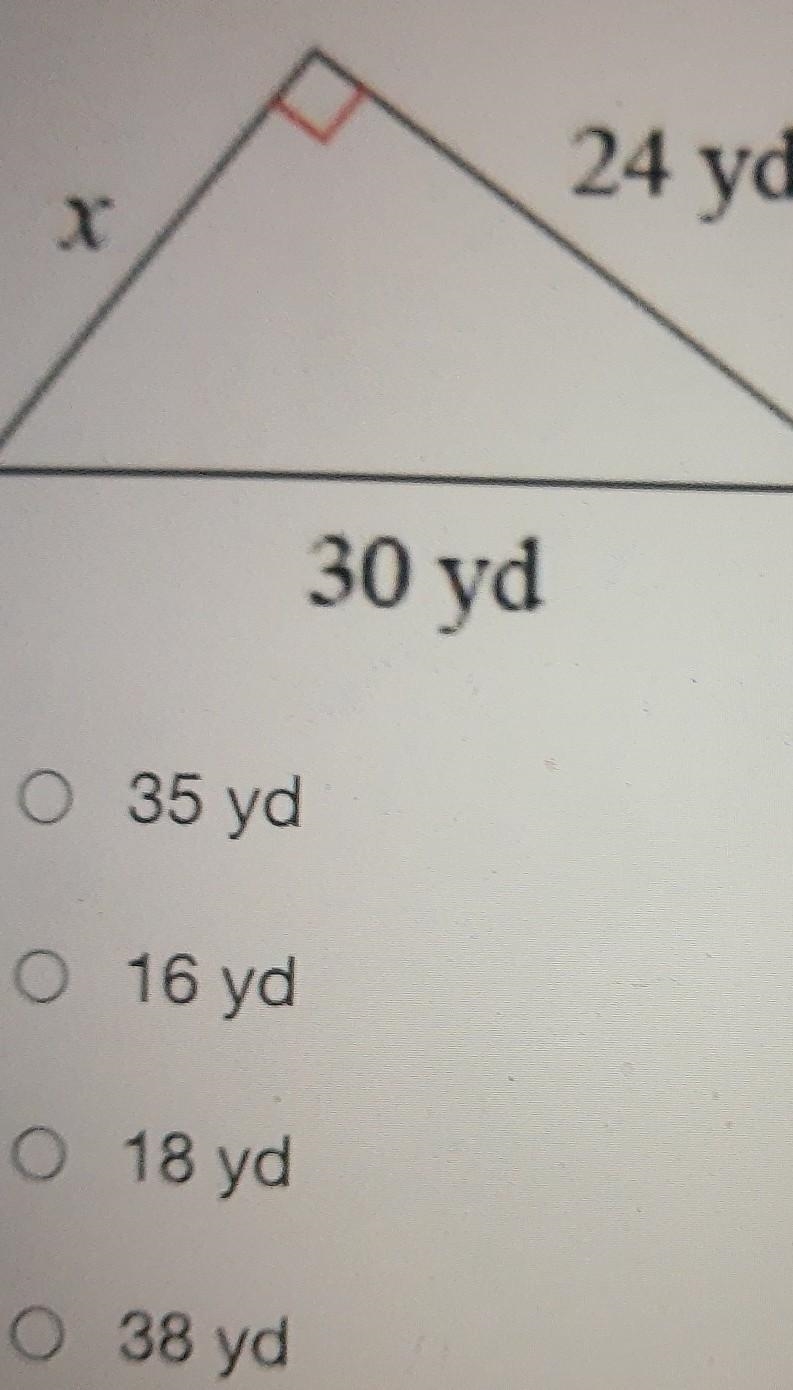 Find the missing side of the triangle. Round your answers to the nearest tenth if-example-1