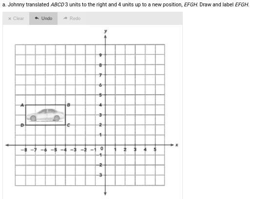 I Need Help! ASAP Part A. Johnny translated ABCD 3 units to the right and 4 units-example-2