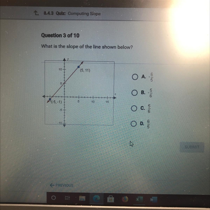 What is the slope of the line shown below?-example-1