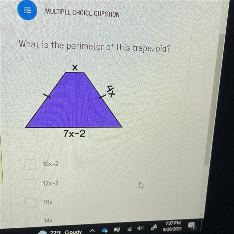 What is the perimeter of this trapezoid?-example-1