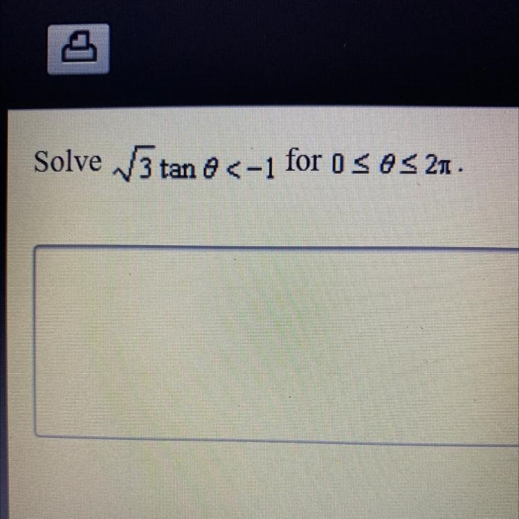 Solve sqrt3 tan theta<-1 for 0-example-1