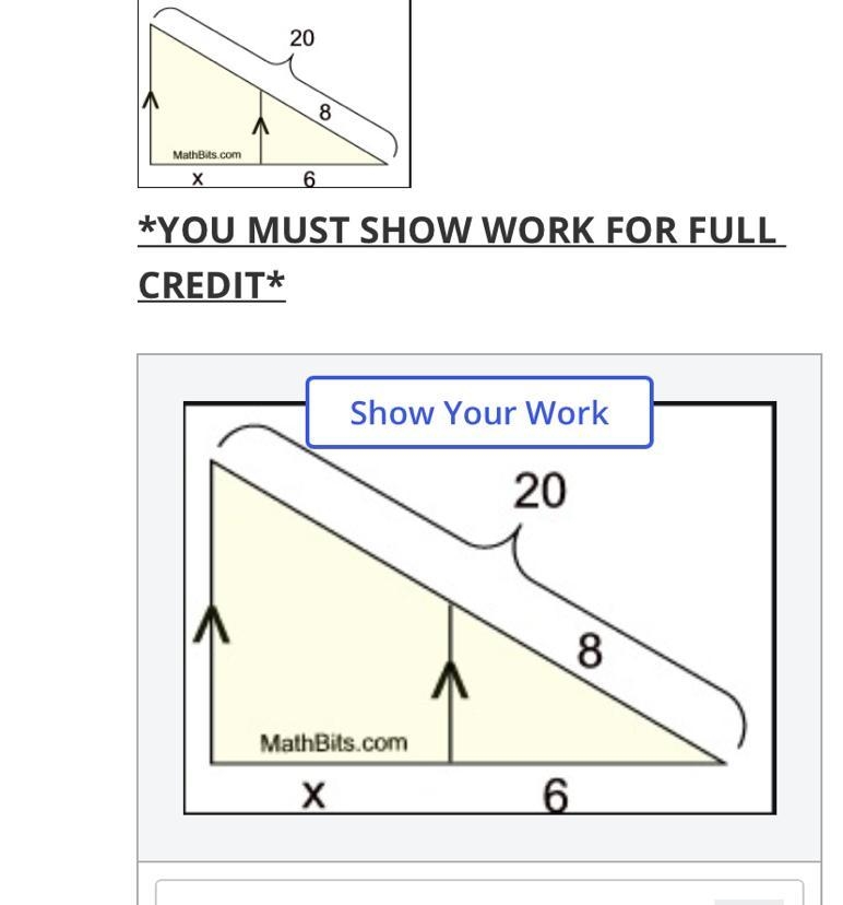 Determine the value for x in the picture below.-example-1