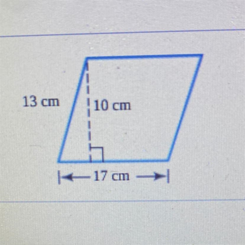 Find the area of the parallelogram. __cm^2-example-1