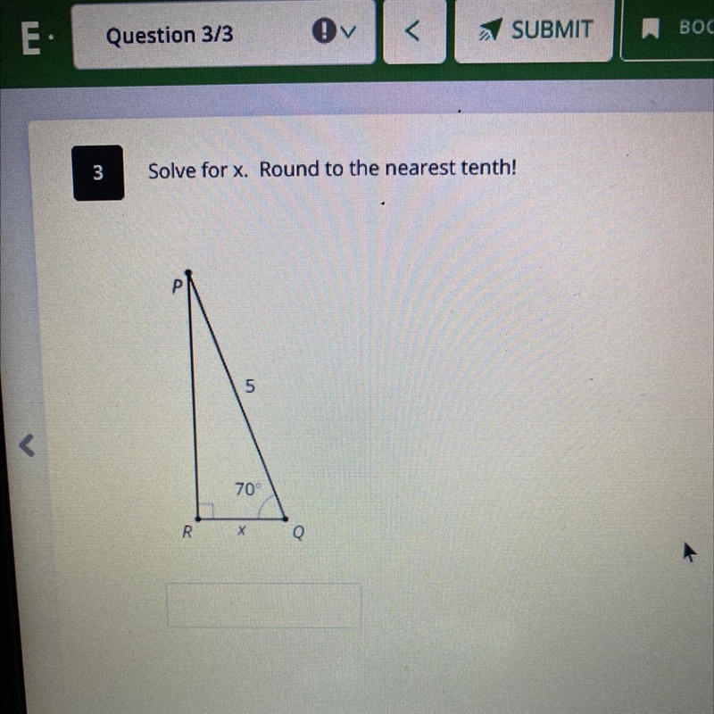 Solve for x. Round to the nearest tenth!-example-1