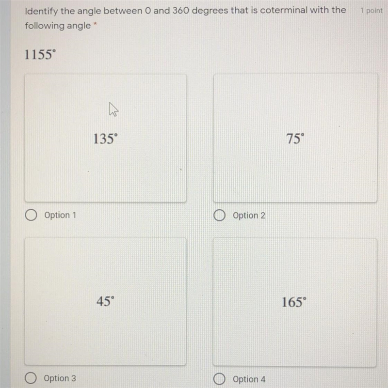 Identify the angle between 0 and 360 degrees that is coterminal with the following-example-1