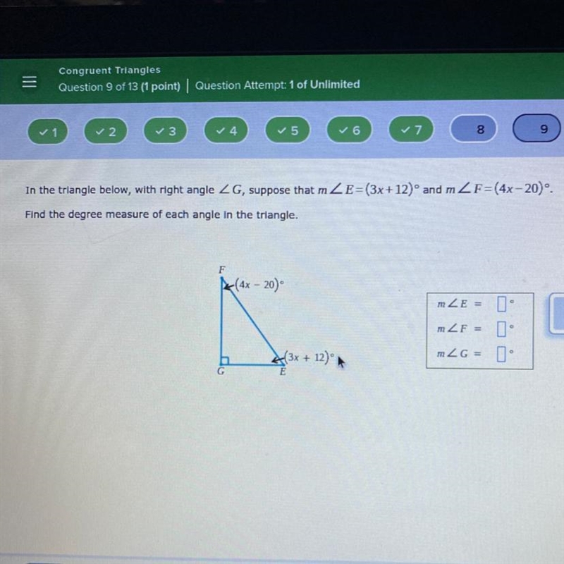 In the triangle below,-example-1