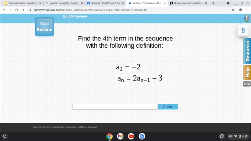 Find the 4th term in the sequence with the following definition help meeeeeeeeee-example-1