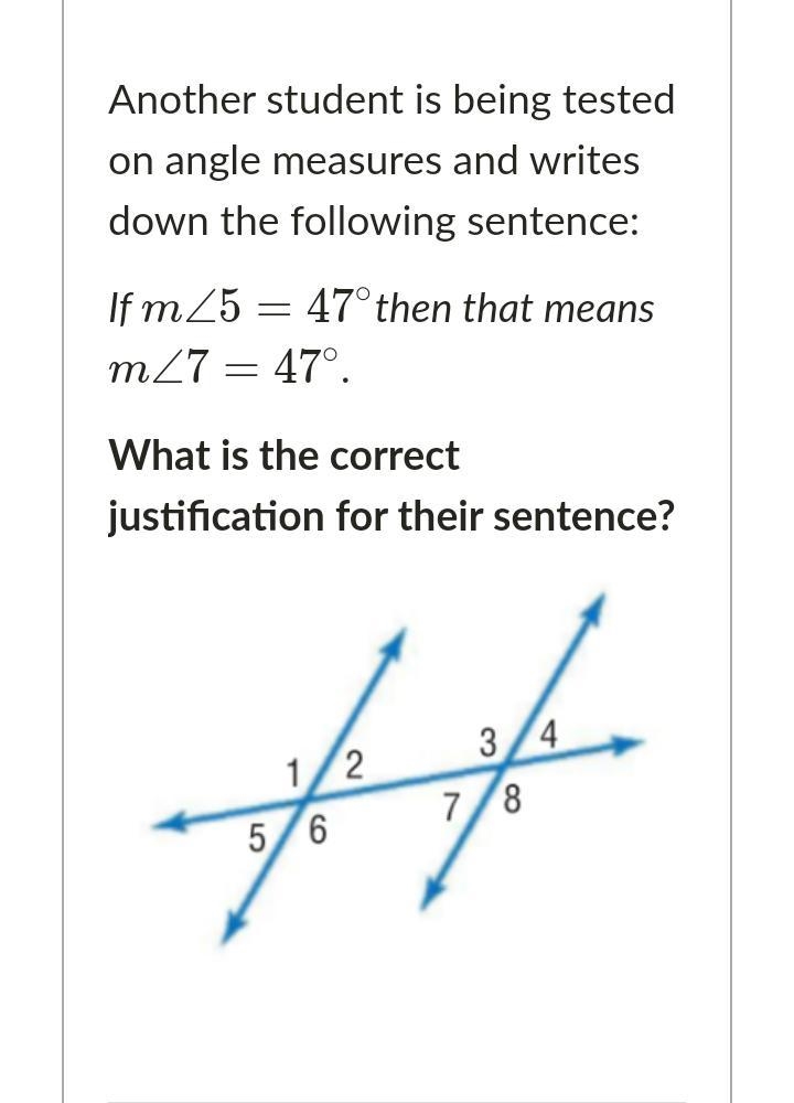 Hi luv pls help <3 A) the angles are alternate exterior angles B) the angles are-example-1