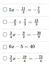 PLEASE HELP ASAP! Which of the following equations have a solution that is negative-example-1