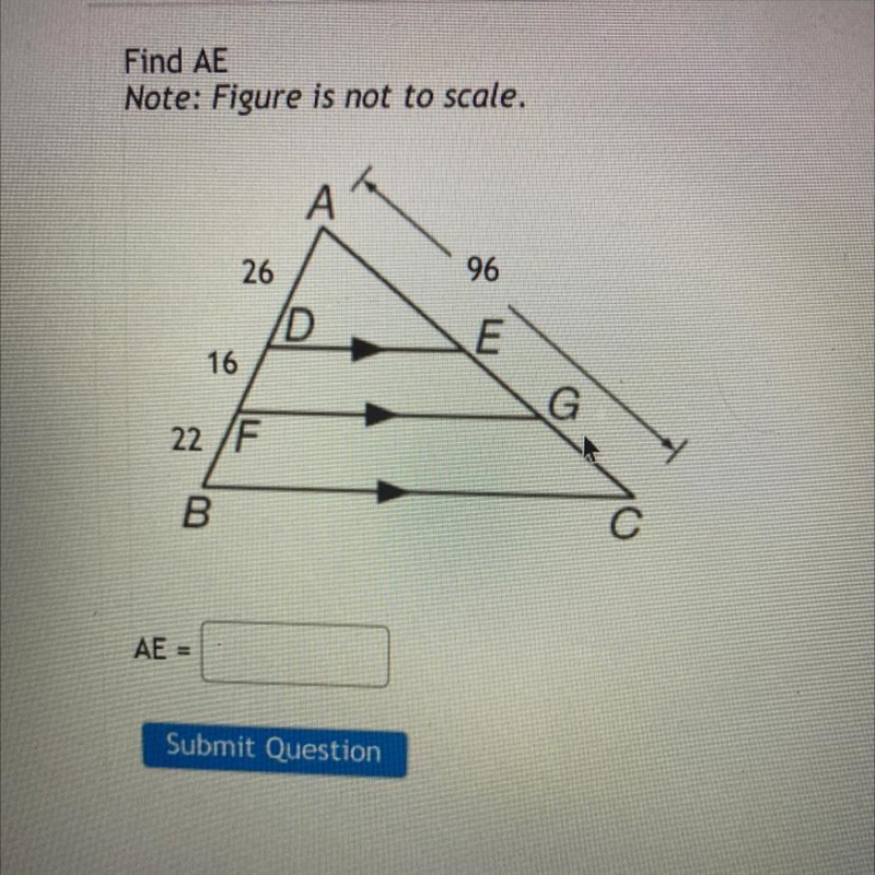 Find AE Note: Figure is not to scale (Graded)-example-1