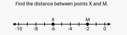 Find the distance between points X and M-example-1