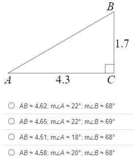 Find the unknown measures. Round lengths to the nearest hundredth and angle measures-example-1