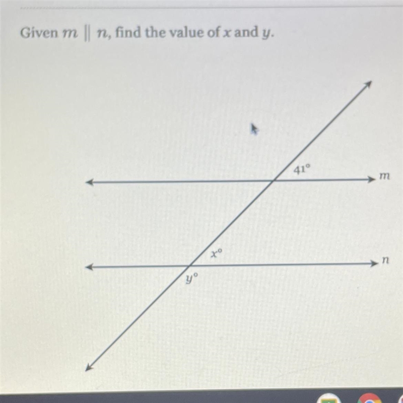 Given m || n, find the value of x and y.-example-1