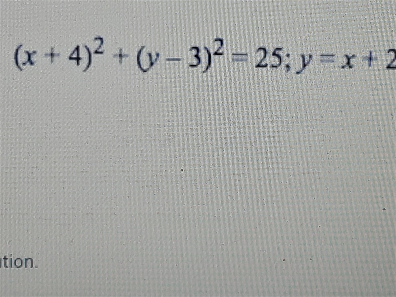 Find the point(s) of intersection, if any, between the circle and line with the equations-example-1