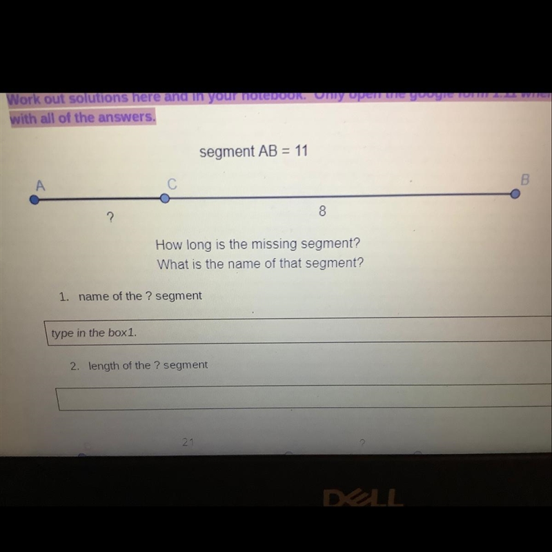 1.Name of the ? segment 2.Length of the ? segment-example-1