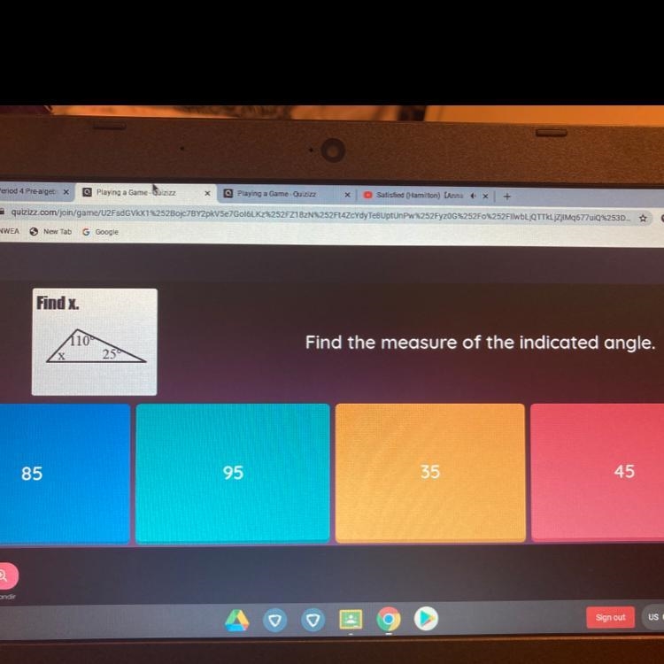 Find x Find the measure of the indicated angle.-example-1