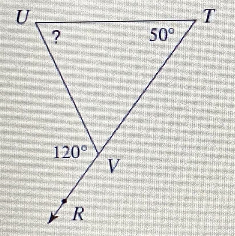 What is the measure, in degrees, of the missing interior angle? O 70 O 40 O 10 O 170 (pls-example-1