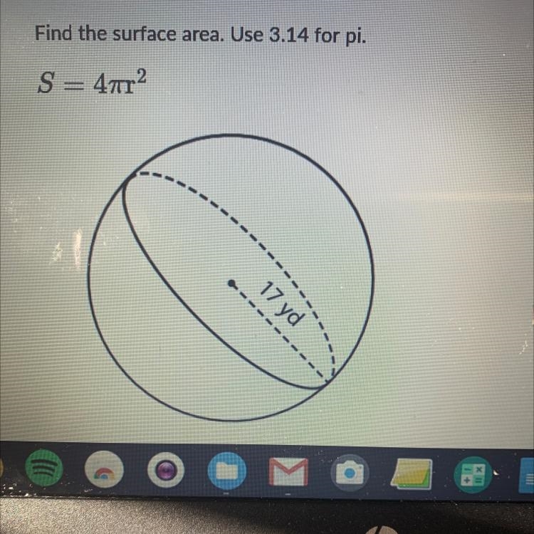 Find the surface area use 3.14 for pi-example-1