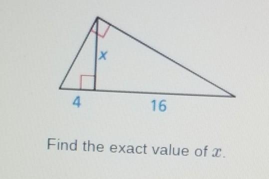 Find the exact value if x.​-example-1