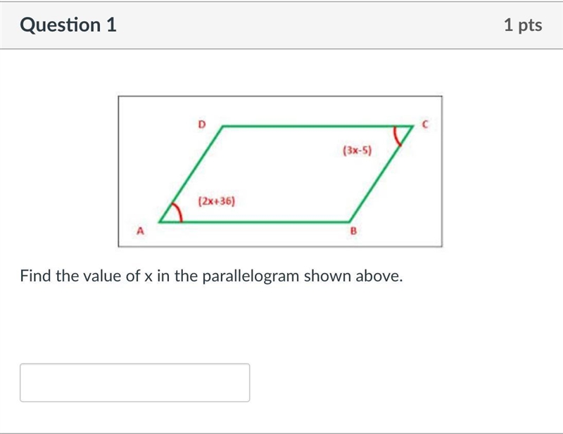 Find the value of x in the parallelogram shown above.-example-1