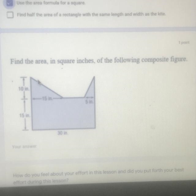 Find the area in square inches of the following compsite figure-example-1