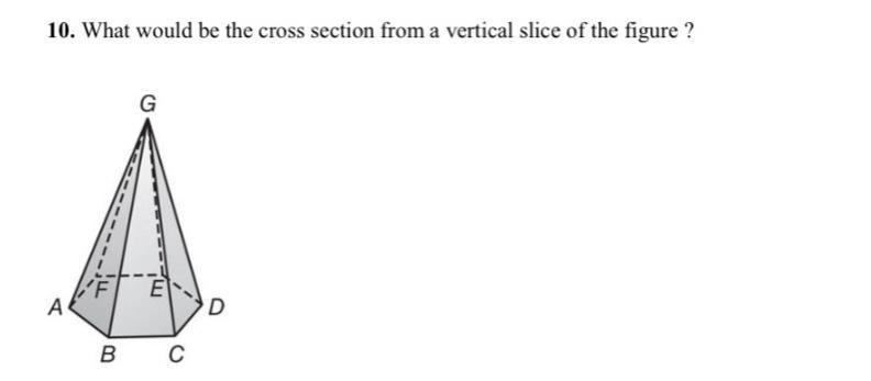 HELPPPP Whats the cross section from a vertical slice of the figure?-example-1