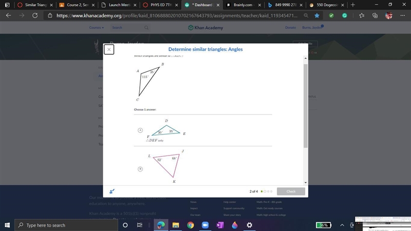 HELP ME PLZ :( its similar triangles you can pick both neither or one of the triangles-example-1