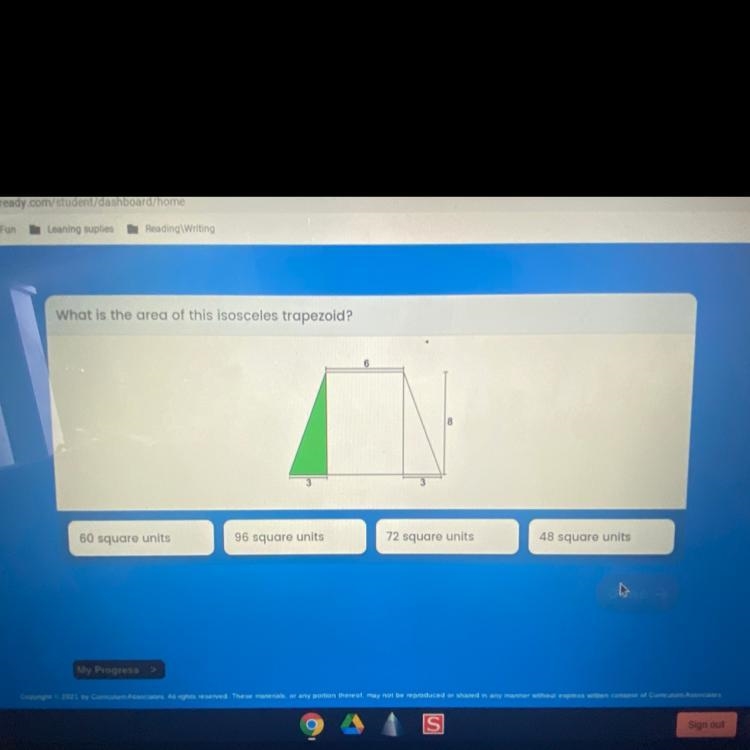 What is the area of this isosceles trapezoid-example-1