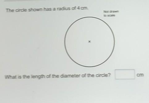 The circle shown has a radius of 4 cm. Not drawn to scale What is the length of the-example-1