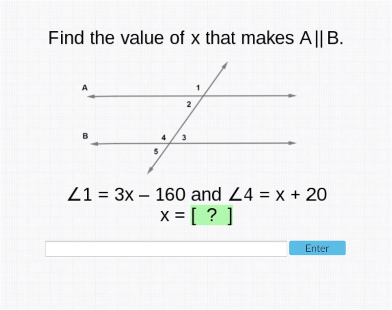 Find the value of x that makes A || B HELPPPPP-example-1