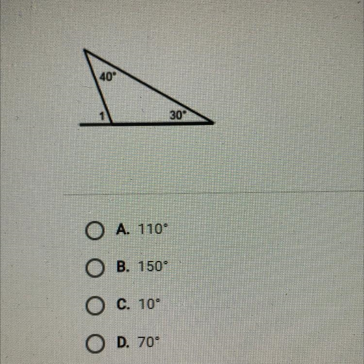 Find the measure of the exterior Angle1 (I’m a bit confused on how exterior angles-example-1