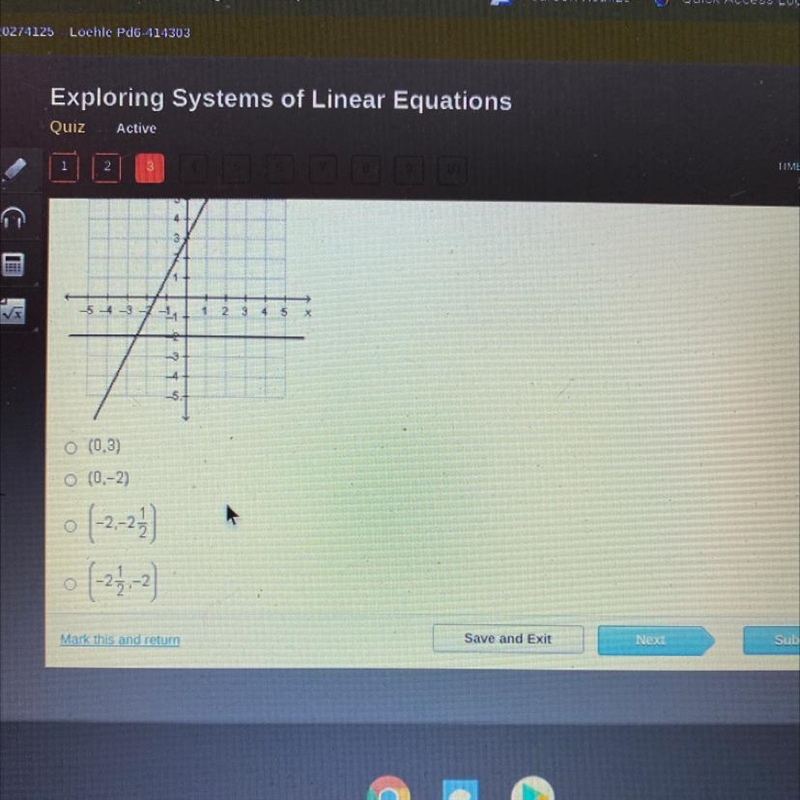 What is the solution to the system of linear equations graphed below?-example-1