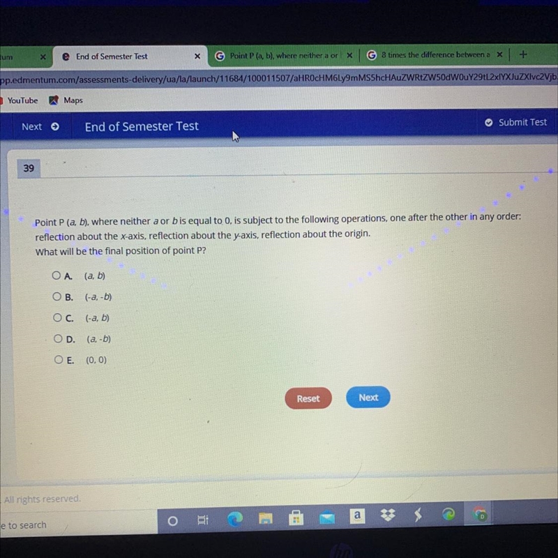 Point P (a, b), where neither a orbis equal to 0, is subject to the following operations-example-1