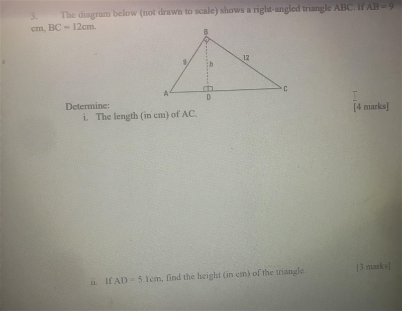 If AD = 5.1cm, find the height (in cm) of the triangle.-example-1