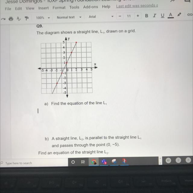 Find the equation of the line l1-example-1