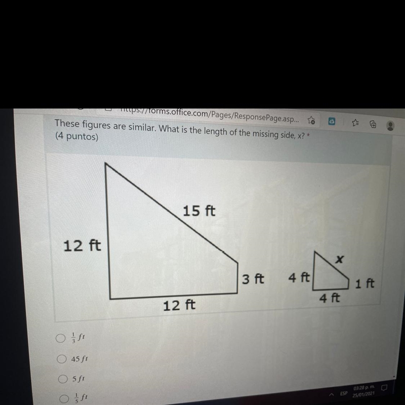 These figures are similar. What is the length of the missing side, x?-example-1