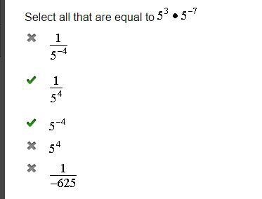 Select all that are equal to 5³x 5⁻⁷-example-1