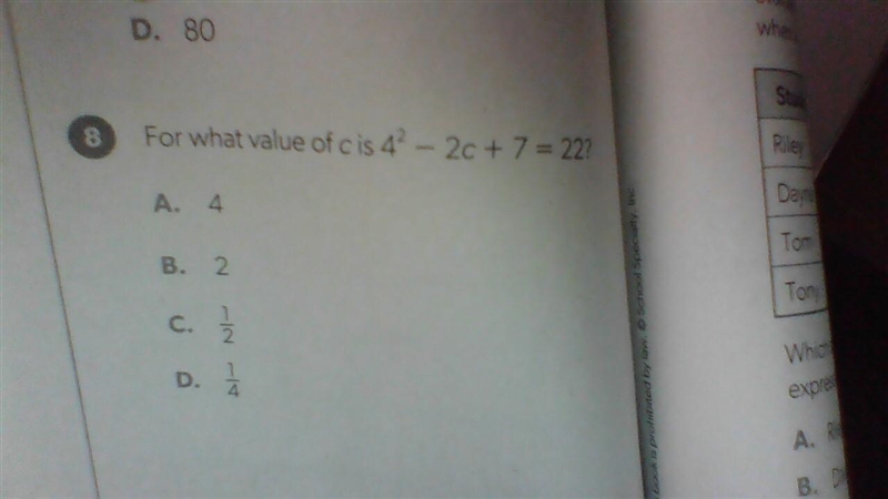 What is the answer 4, 2, 1/2, or 1/4-example-1