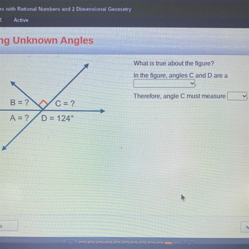 What is true about the figure? In the figure, angles C and D are a Therefore, angle-example-1