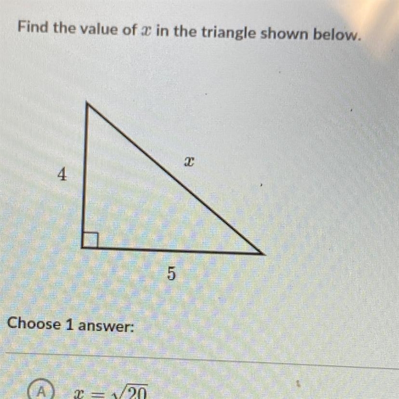 Find the value of x in the triangle-example-1