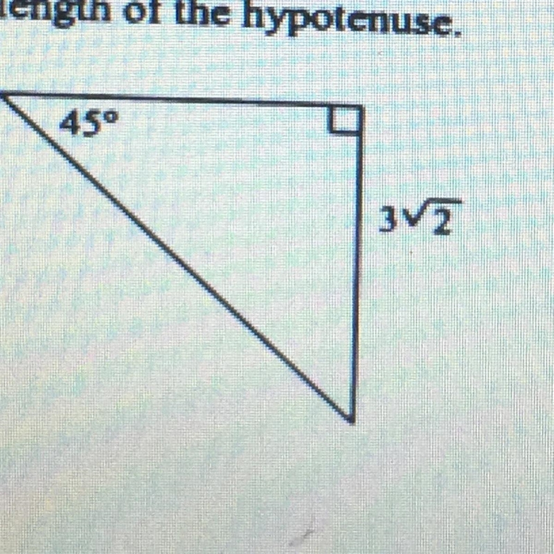 Find the length of the hypotenuse. Pls help ty-example-1