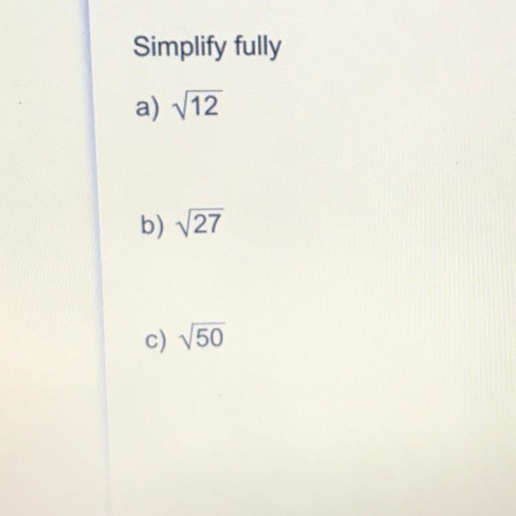 If it helps I’m working on surds,when the square root of a number isn’t a whole number-example-1