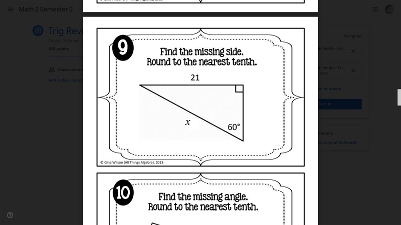 Find the missing angle. Round to the nearest tenth.-example-1