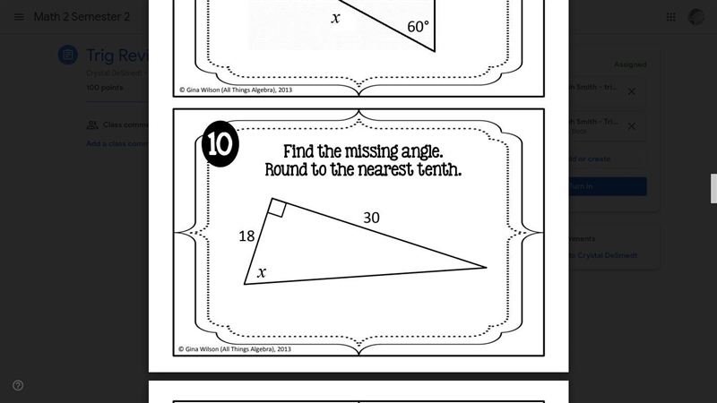 Find the missing angle. Round to the nearest tenth.-example-2