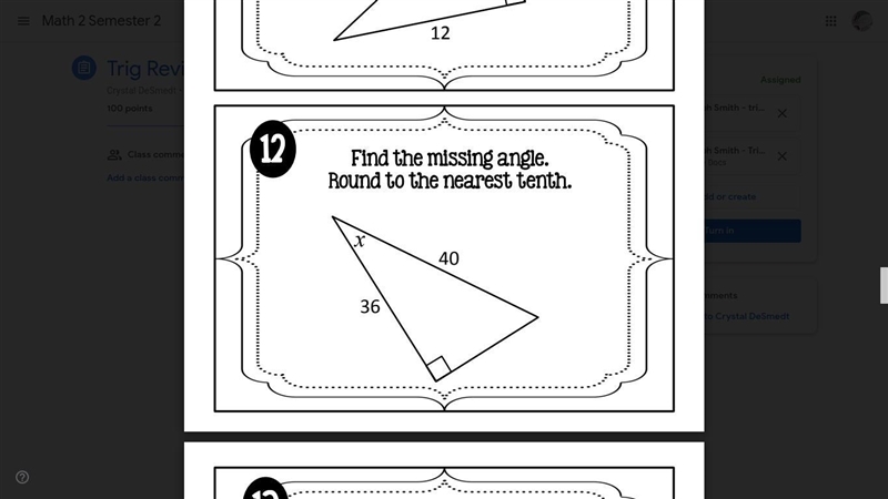 Find the missing angle. Round to the nearest tenth.-example-4