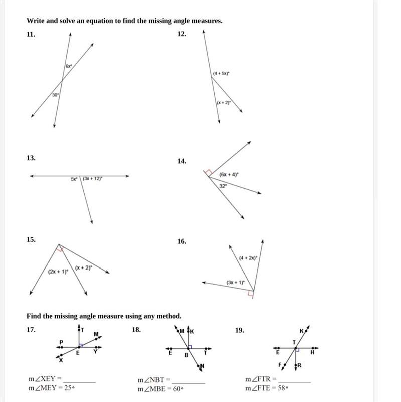 Solve an equation to find the missing angle-example-1