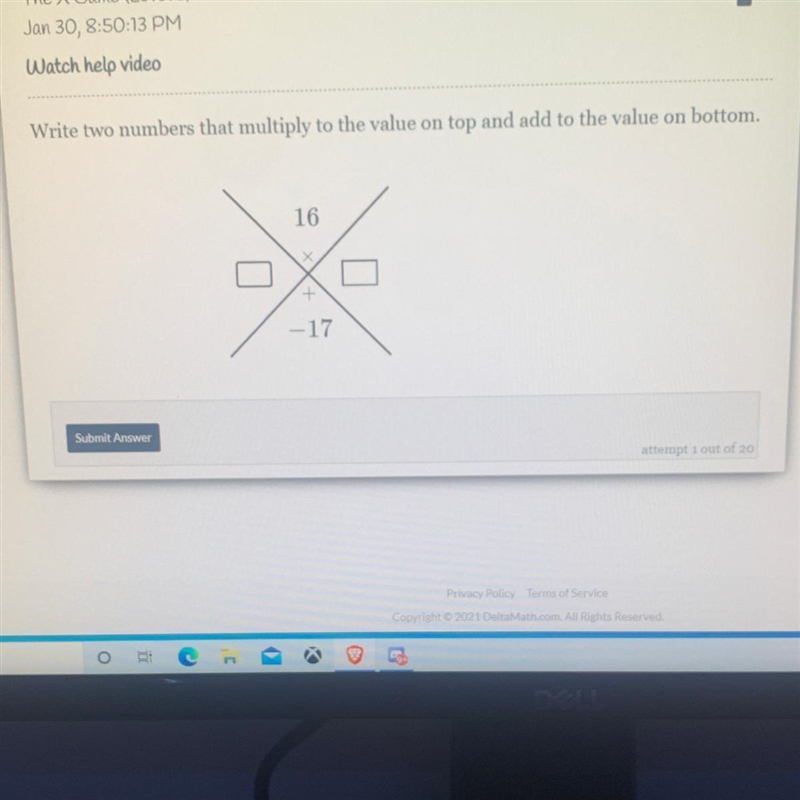 Write two numbers that multiply to the value on top and add to the value on bottom-example-1