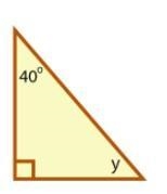 PLEASE HELP ME What is the measure of angle y? 130° 50° 90° 40°-example-1