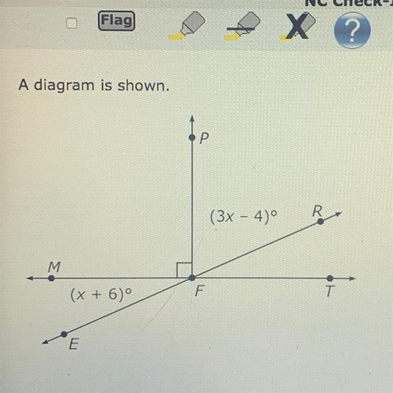 In degrees, what is the measure of MFE?-example-1