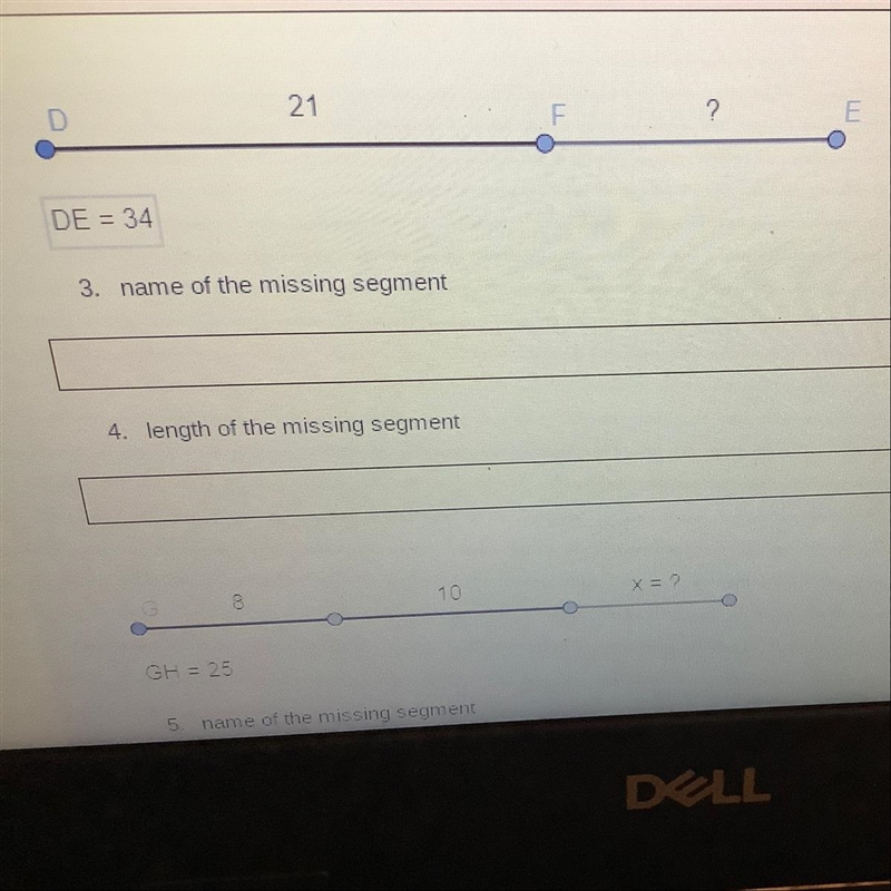 1. Name of the missing segment. 2.Length of the missing segment.-example-1